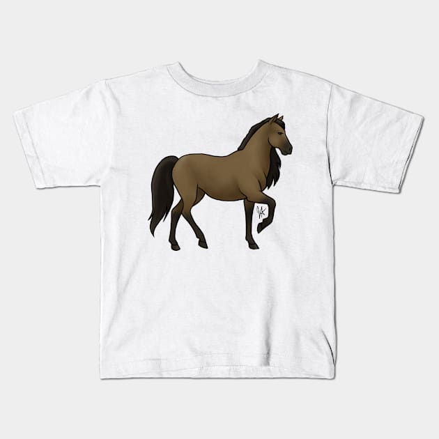 Horse - Paso Fino - Bay Kids T-Shirt by Jen's Dogs Custom Gifts and Designs